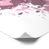 Meisjes Abstract roze en witte platter Poster (Hoek)