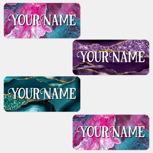 Meisjes Agate Marmeren School Naam Kinderopvang Labels (Groep)