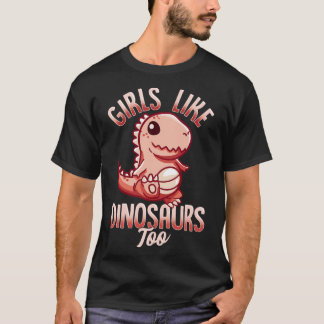 Meisjes als dinosaurussen om Vrouw paleontoloog T-shirt