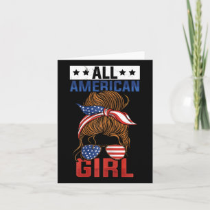 Meisjes Amerikaanse vlag All American Girl 4 juli Kaart