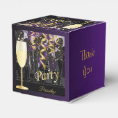 Meisjes avond uit verjaardagsfeestje | Metallisch Bedankdoosjes (Achterkant)