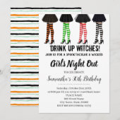 Meisjes avondje uit Heksen Halloween Verjaardag Kaart (Voorkant / Achterkant)