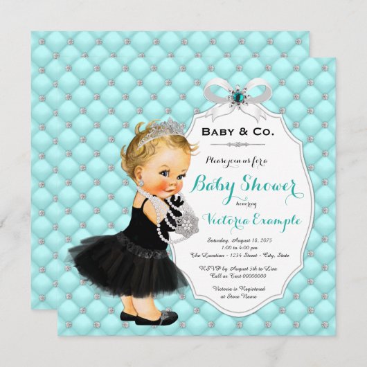 Meisjes Baby & Co Zwart Blauwgroen Blauw Baby show Kaart (Voorkant / Achterkant)
