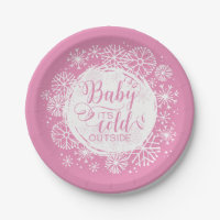 Meisjes Baby Het is koud buiten 7" papier Bord