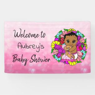 Meisjes Baby shower Banner, Etnische babymeisje Ro Spandoek