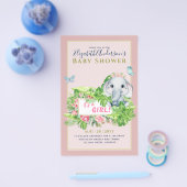 Meisjes Baby shower Elephant Flyer (Enkel)