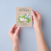 Meisjes Baby shower Elephant Flyer (Hand)
