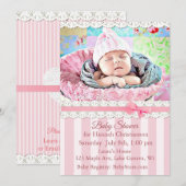Meisjes Baby shower Kaart (Voorkant / Achterkant)