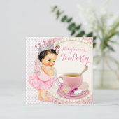 Meisjes Baby shower Tea Kaart (Staand voorkant)