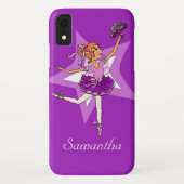 Meisjes ballerina paarse rode haarnaam Case-Mate iPhone case (Achterkant)