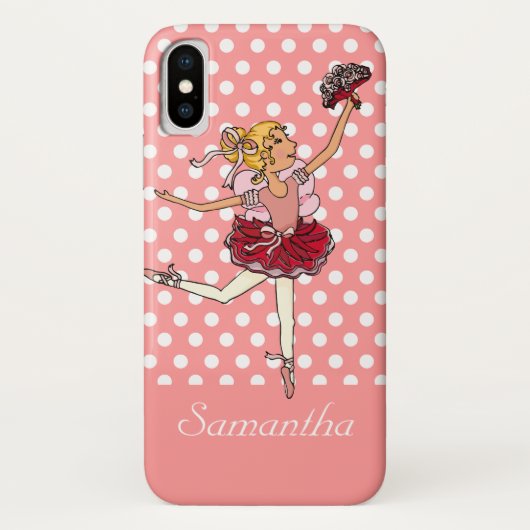 Meisjes ballerina roze blond haar aangepaste naam  Case-Mate iPhone case (Achterkant)