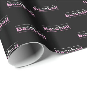 Meisjes Baseball - Roze geometrische typografie Cadeaupapier