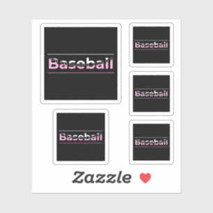 Meisjes Baseball - Roze geometrische typografie Sticker