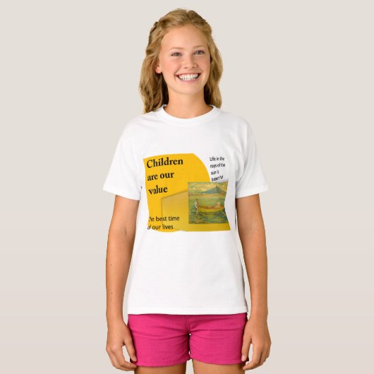Meisjes' Basic T-Shirt (Voorkant volledig)