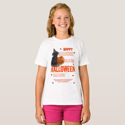Meisjes Basic T-shirt Halloween PRINT (Voorkant volledig)