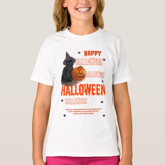 Meisjes Basic T-shirt Halloween PRINT (Voorkant)