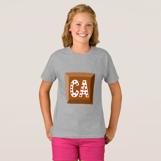 Meisjes Basis T-shirt CHOCOLADE CANADA (Voorkant volledig)