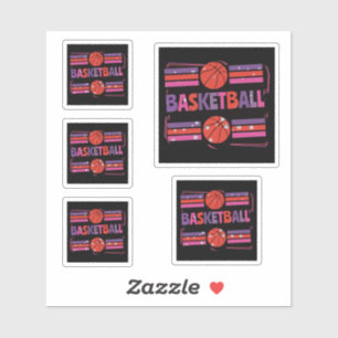 Meisjes Basketbal Geometrische Artistieke Typograf Sticker