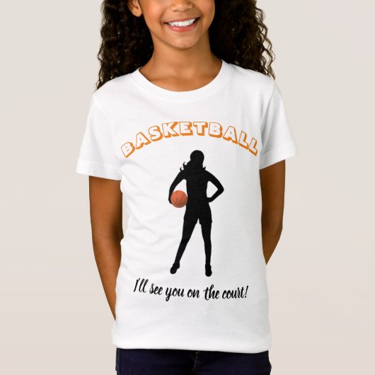 Meisjes basketbal "Ik zie je op het veld" T-shirt (Voorkant)