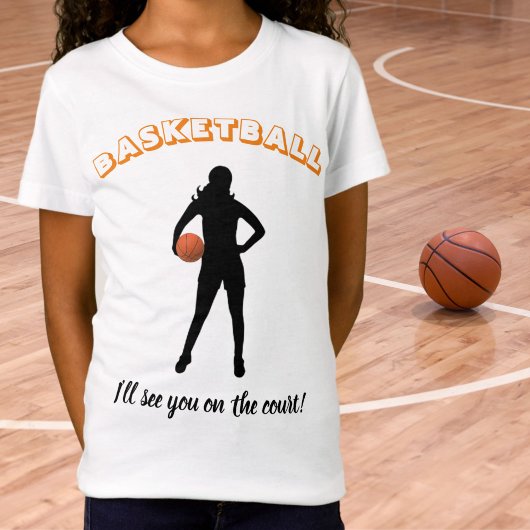 Meisjes basketbal "Ik zie je op het veld" T-shirt