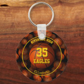 Meisjes basketbal op maat sleutelhanger (Voorkant)