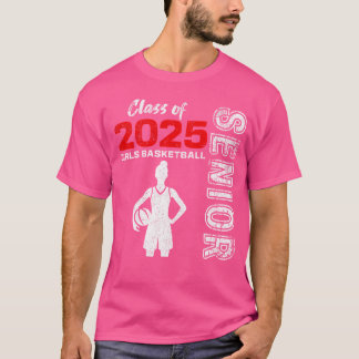 Meisjes Basketbal Senior Klasse van 2025 Meisje Af T-shirt