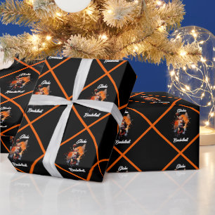Meisjes Basketbal Waterverf gepersonaliseerd Cadeaupapier