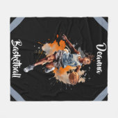Meisjes Basketbal Waterverf gepersonaliseerd Fleece Deken (Voorkant (Horizontaal))