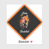 Meisjes Basketbal Waterverf gepersonaliseerd Sticker (Vel)