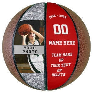Meisjes Basketball Ball met je FOTO, tekst, kleur Basketbal