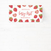 Meisjes Berry Eerste aardbei 1e verjaardagsfeest Spandoek (Insitu)