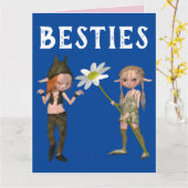MEISJES BESTE VRIENDEN BIRTHDAY BESTEDEN BFF KAART (Gele Bloem)