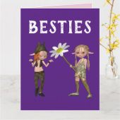 MEISJES BESTE VRIENDEN BIRTHDAY BESTEDEN BFF KAART (Gele Bloem)