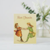 Meisjes  Beste vrienden Briefkaart (Staand voorkant)
