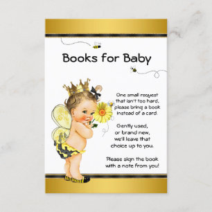 Meisjes Bij Breng Een Boek Baby Shower Inserts Kaart