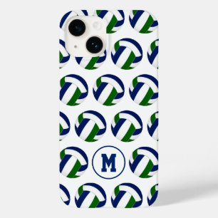 Meisjes blauw groen volleyballen patroon Case-Mate iPhone 14 hoesje