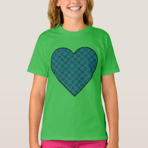 Meisjes Blauw Pastel Hart T-shirt