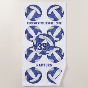 Meisjes Blauw Wit Volleybal Team Kleuren Custom Strandlaken