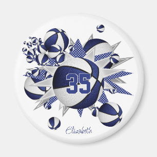 Meisjes blauwe basketballen sterren kopen 1 of kop magneet