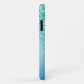 Meisjes Blauwgroen Glitter Monogram Naam Gepersona Case-Mate iPhone Case (Achterkant/rechts)