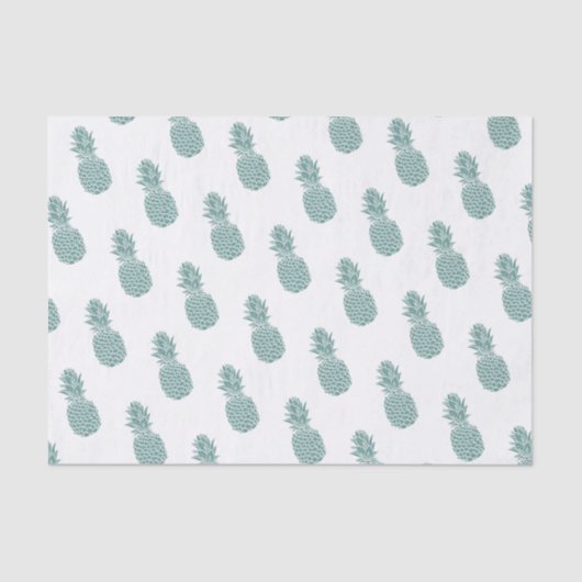 Meisjes Blauwgroen Glitter Pineapple Pattern Tissuepapier (Voorkant)