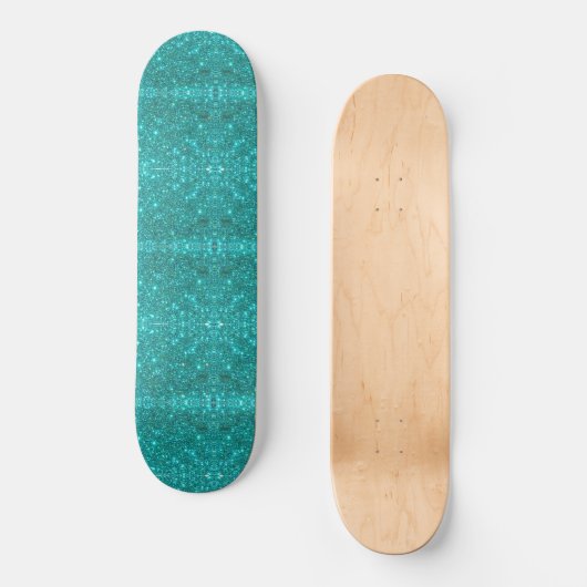 Meisjes Blue Sparkle Skateboard (Voorkant)