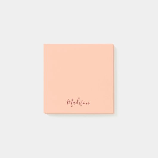 Meisjes Blush Pink Burgundy Script op maat Post-it® Notes (Voorkant)