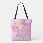 Meisjes Blush Pink Gold Glitter Sparkle on, Darlin Draagtas (Achterkant)