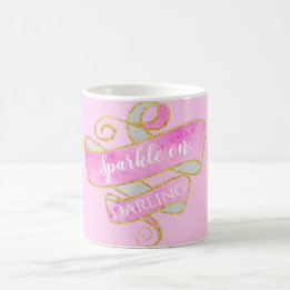 Meisjes Blush Pink Gold Glitter Sparkle on, Darlin Koffiemok