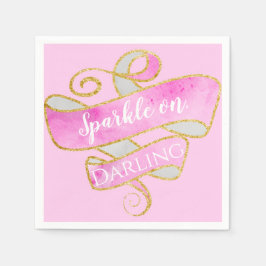 Meisjes Blush Pink Gold Glitter Sparkle on, Darlin Servet