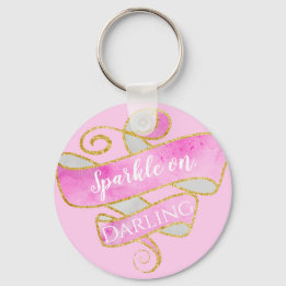 Meisjes Blush Pink Gold Glitter Sparkle on, Darlin Sleutelhanger