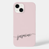 Meisjes Blush Roze Monogram Naam Handtekening Scri