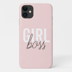 Meisjes blush typografie script, baas iPhone 11 hoesje