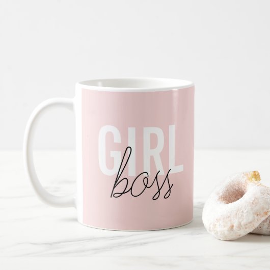 Meisjes blush typografie script, baas koffiemok (Met donut)